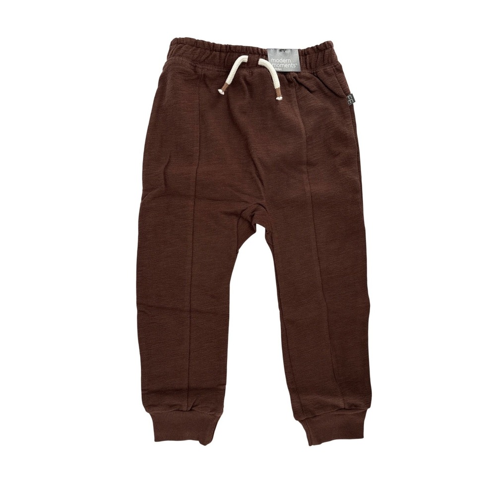 Modern Moments by Gerber Brown Organic Cotton Jogger Pants Kids 4T NEW